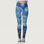Leggings Soirée Van Gogh Starry. Impressionnisme art vintag<br><div class="desc">Van Gogh "La Nuit étoilée" leggings.</div>