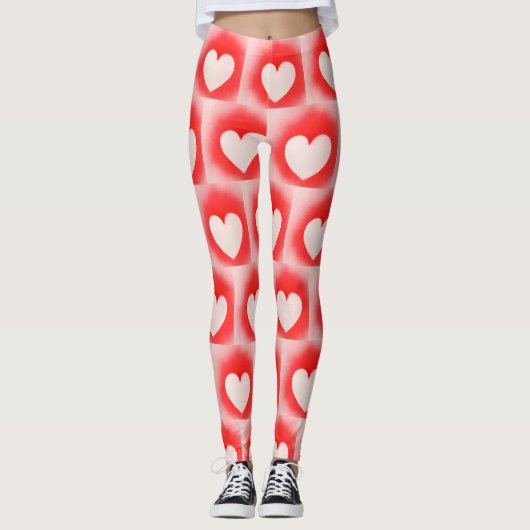 Leggings Sois ma note de coeur rouge Valentine (Devant)
