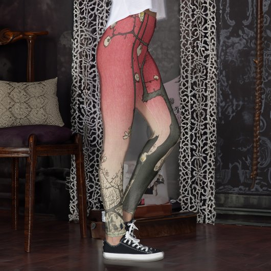 Leggings soleil couchant japonais pruniers arbres
