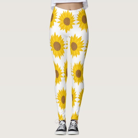 Leggings Soleil Jaune Fleur de tournesol (Devant)