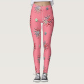 Leggings Soleil rose et étoiles motif (Devant)