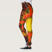Leggings Soleil Tangled, Sunrays Abstrait Orange Moderne (Gauche)