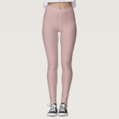 Leggings solide rose muet (Devant)