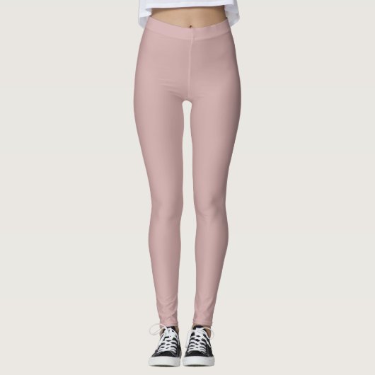 Leggings solide rose muet (Devant)