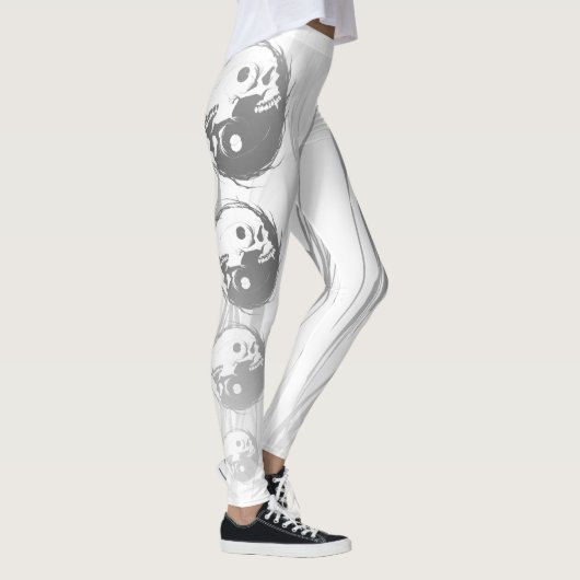 Leggings Sombre et gothique Misty Yin Yang Vampire Crâne (Droite)