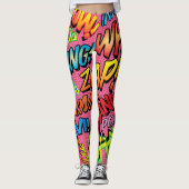 Leggings Sons de Pop Art de Bande Dessinée (Devant)