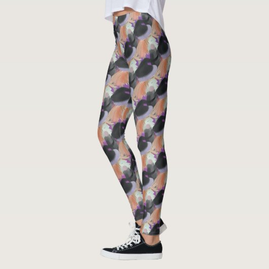 Leggings Sorcière aquarelle Répéter les pattes Motifs (Gauche)