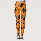 Leggings sorcière assistant chatte lune bloomstick (Devant)