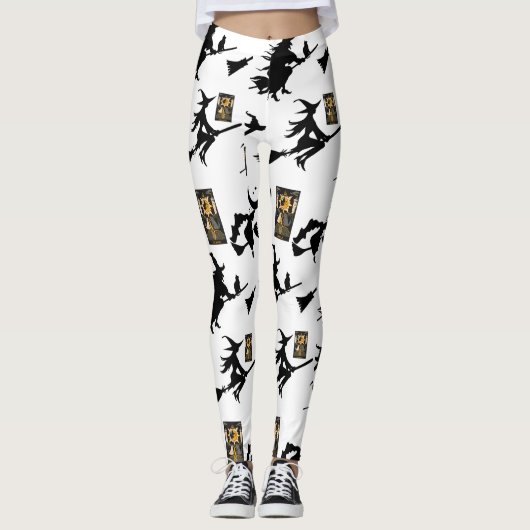 Leggings sorcière assistant chatte lune bloomstick (Devant)