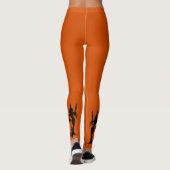 Leggings Sorcière de base Orange moderne drôle Costume d'Ha (Dos)