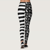 Leggings Sorcière d'Halloween noir et blanc rayé gothique (Dos)
