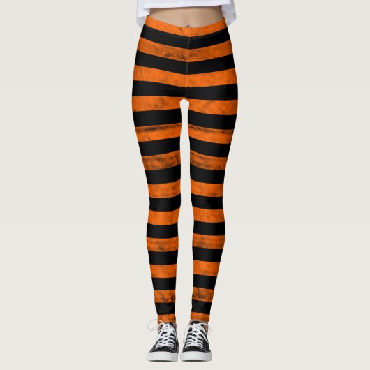 Leggings Sorcière d'Halloween rayée (Devant)