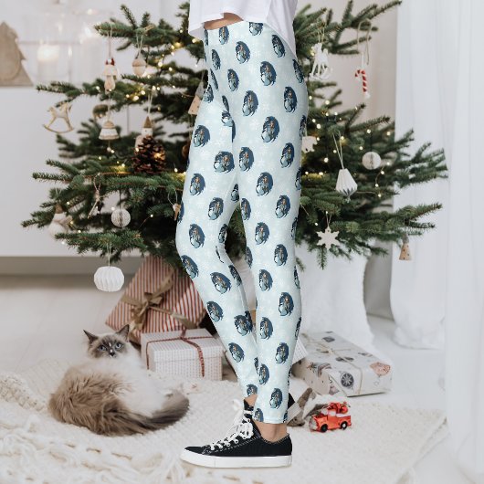 Leggings Sorcière du Dragon Bleu Flocons de Neige