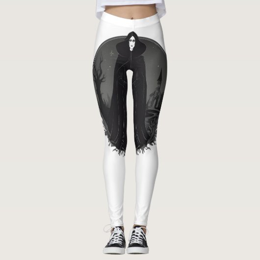 Leggings Sorcière gothique Salem à minuit (Devant)