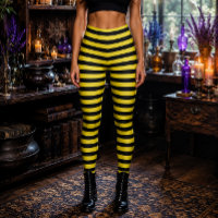 Sorcière Méchante Halloween rayé jaune et noir