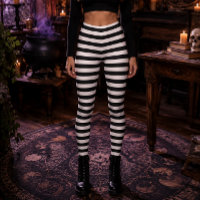 Sorcière Méchante Halloween rayures noires et blan