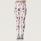 Leggings Sorcières d'Halloween couleur Whimsical Casquettes (Devant)