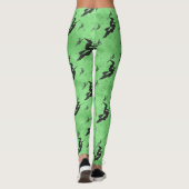 Leggings Sorcières d'Halloween noir Salles Motif vert (Dos)