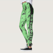 Leggings Sorcières d'Halloween noir Salles Motif vert (Gauche)