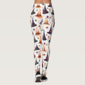 Leggings Sorcières orange et noire Casquettes et motifs flo (Dos)