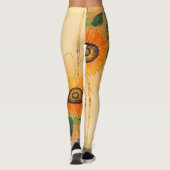 Leggings SOUFFLE, BOUTEILLE, FEUILLE VERT Floral japonais (Dos)