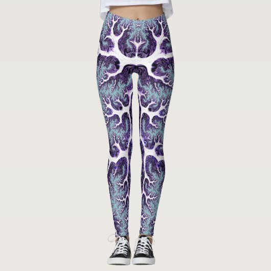 Leggings SOUPLESSE ~ Bleu bleu violet blanc 3D ~ (Devant)