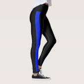 Leggings SOUTENEZ les guêtres BLEUES de rayure bleue (Droite)
