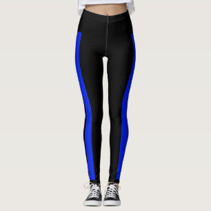 Leggings SOUTENEZ les guêtres BLEUES de rayure bleue