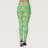 Leggings Soyez les guêtres aimables de chat bleu (Dos)