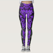Leggings spandex de Steampunk victorien violet Flo (Devant)