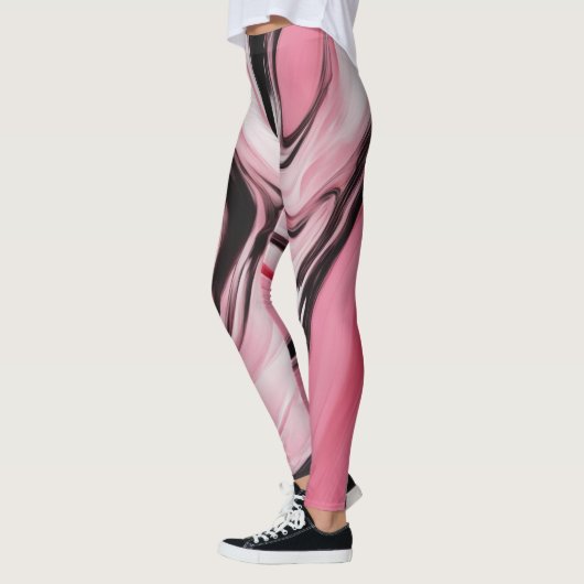 Leggings Spandex rose abstrait 20125 (Gauche)