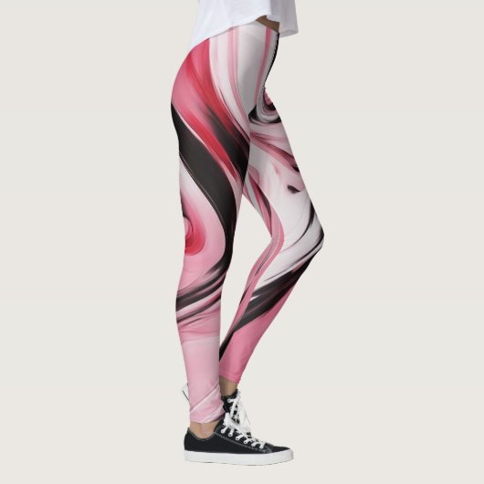Leggings Spandex rose abstrait 20125 (Droite)