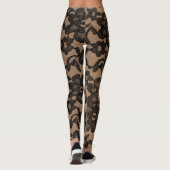 Leggings Spandex Tan & Black Elegant Faux Lace (Dos)