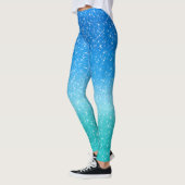 Leggings Sparkle Ombre parties scintillant bleue et verte (Gauche)