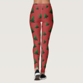 Leggings Sparkly sapin vert étincelle rouge motif (Dos)