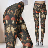 Leggings Spécimen de champignon gothique Papillon rouge de