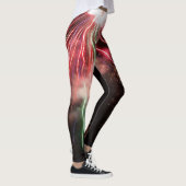Leggings Spectaculaire feu d'artifice rouge vert ciel noir  (Droite)