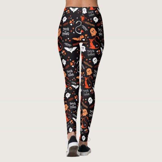 Leggings Spider Bat Chat Web Trick Ghost Halloween Éffrayan (Dos)