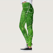 Leggings Spider Web Green Jardin Feuille Conçu Naturel (Gauche)