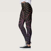 Leggings Spider web noir violet orange motif Halloween (Gauche)