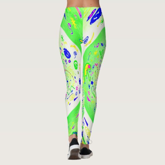 Leggings Spirale Abstraite verte (Dos)