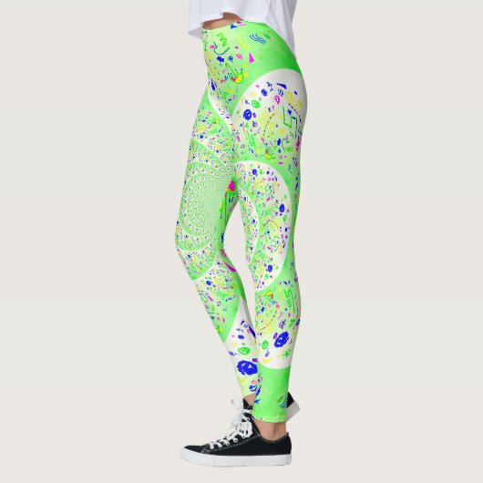 Leggings Spirale Abstraite verte (Gauche)