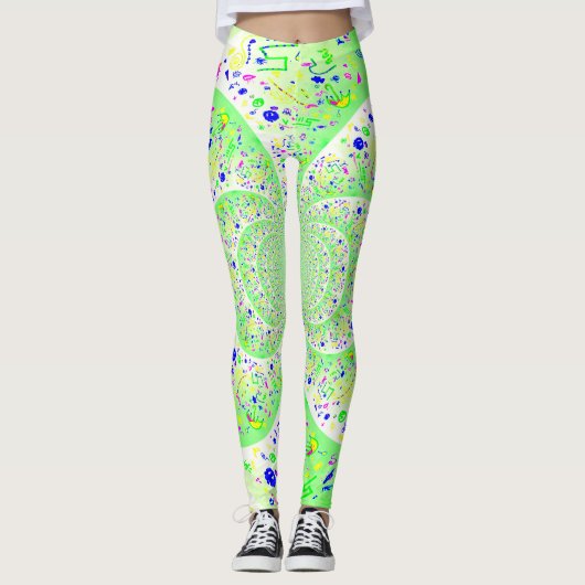 Leggings Spirale Abstraite verte (Devant)
