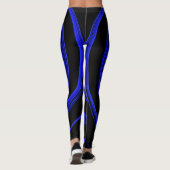 Leggings spirale bleue et noire (Dos)