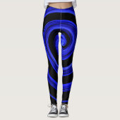 Leggings spirale bleue et noire (Devant)