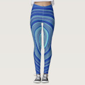 Leggings spirale bleue et turquoise (Devant)