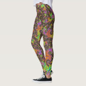 Leggings Spirale colorée flashy Abstrait Digital Fractal (Gauche)