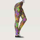Leggings Spirale colorée flashy Abstrait Digital Fractal (Droite)