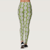 Leggings - Spirale croisée en vert sur blanc (Dos)