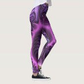 Leggings Spirale d'art fractal abstrait rose violet vif (Droite)